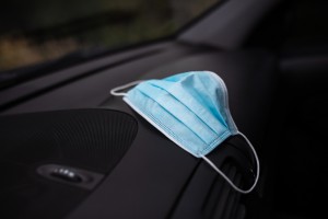 Face,Mask.,Protection,Face,Mask,On,The,Dashboard,In,The